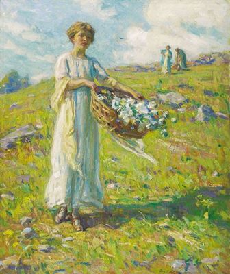Sample artwork by Frank Hutchens (1869 - 1937), known for landscape, genre, portrait, figure - View similar artists and auction records