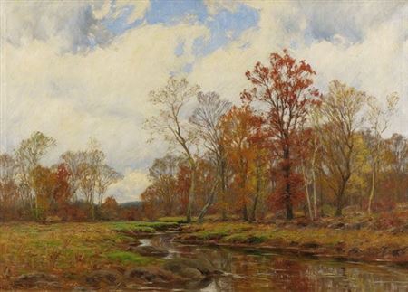 Autumn Landscape by William Merritt Post - Auction record, sale price, and art valuation. Compare with similar artists and explore comparable artworks.
