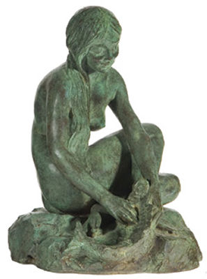 Girl with Fish by Lucy Currier (Wilson) Richards - Auction record, sale price, and art valuation. Compare with similar artists and explore comparable artworks.