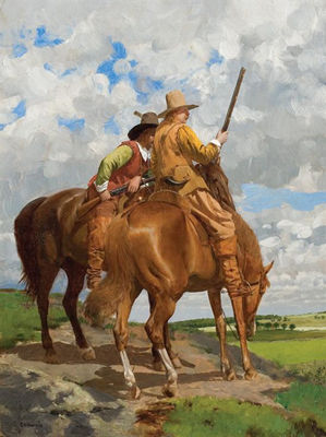 Plainsmen on Horseback by Charles Xavier Harris - Auction record, sale price, and art valuation. Compare with similar artists and explore comparable artworks.