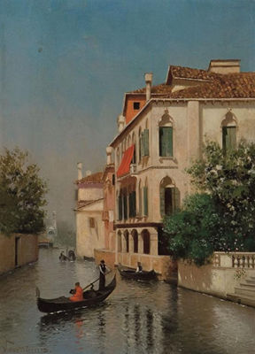 GONDOLAS ON A VENETIAN CANAL