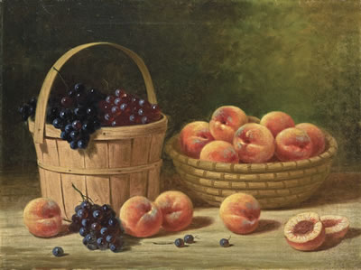 Basket of Grapes and Peaches