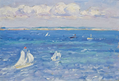 Boats Sailing off the Coast