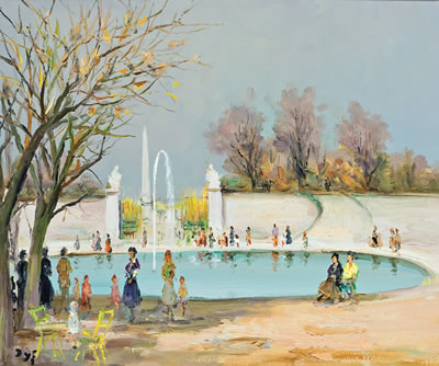 Bassin des Tuileries à Paris, c. 1950