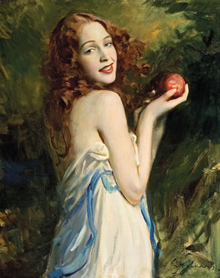 Young Beauty with Apple