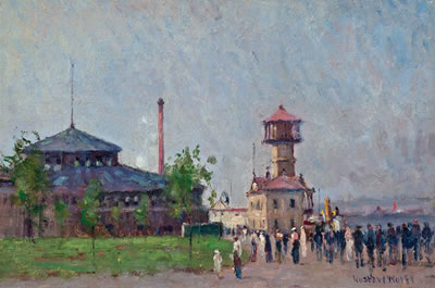 Sample artwork by Gustav (Gustave) Wolff (1863 - 1935), known for impressionist and tonalist landscape, animal, genre painting - View similar artists and auction records