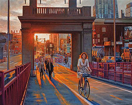 Riding Through Gold, Williamsburge Bridge NYC