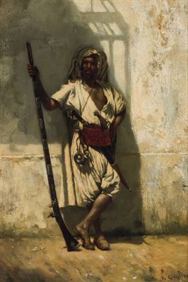 "A Moorish Warrior" by Richard Creifelds - Auction record, sale price, and art valuation. Compare with similar artists and explore comparable artworks.