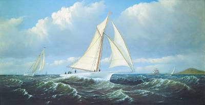 Racing off Point Judith, Rhode Island by Charles Henry Gifford - Auction record, sale price, and art valuation. Compare with similar artists and explore comparable artworks.