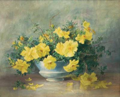 Yellow Flowers on a Table Top