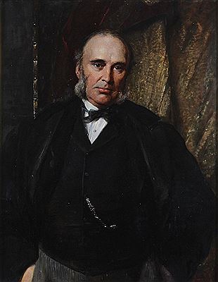 The Rt Hon W.H. Smith M.P./half length wearing a black coat by George Richmond - Auction record, sale price, and art valuation. Compare with similar artists and explore comparable artworks.