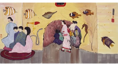 ROOM WITH NINE FISH