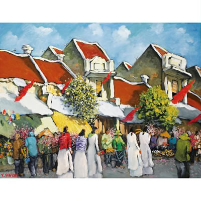 FLOWER MARKET by Le Thanh Son - Auction record, sale price, and art valuation. Compare with similar artists and explore comparable artworks.