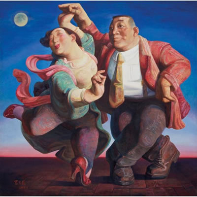 DANCING COUPLE AND MOON