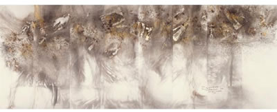 MAN, EAGLE AND EYE IN THE SKY: PEOPLE (EIGHT PANEL SCREEN)