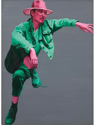 PORTRAIT WITH ALTERNATING RED AND GREEN by Hong Yu - Auction record, sale price, and art valuation. Compare with similar artists and explore comparable artworks.