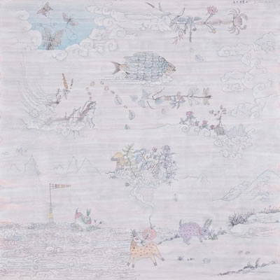 DEER AND RABBIT SEEK THE BOTANICAL DEITY by Ming-Te Lu - Auction record, sale price, and art valuation. Compare with similar artists and explore comparable artworks.