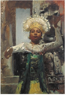 GAMBUH DANCER by Romualdo Battista Federico Locatelli - Auction record, sale price, and art valuation. Compare with similar artists and explore comparable artworks.
