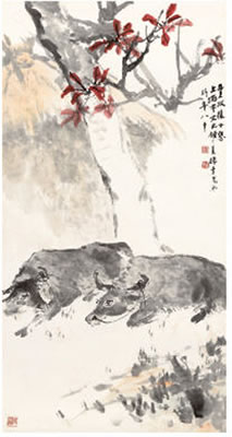 RESTING BUFFALOES