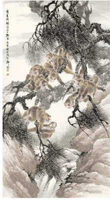 MONKEYS ON THE PINES by Bin Liu - Auction record, sale price, and art valuation. Compare with similar artists and explore comparable artworks.