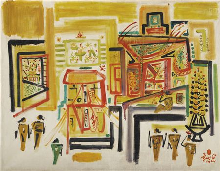 FESTIVAL IN BALI by Rusli - Auction record, sale price, and art valuation. Compare with similar artists and explore comparable artworks.