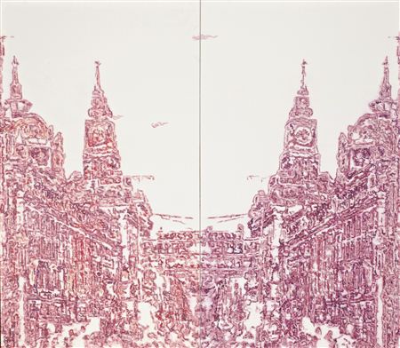 COLOURFUL CLOUDS FLOATING OVER THE HUANGPU RIVER - DAY AND NIGHT (DIPTYCH)