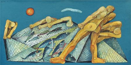 FISHERMEN by Kiukok Ang - Auction record, sale price, and art valuation. Compare with similar artists and explore comparable artworks.
