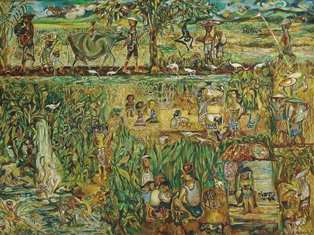 Sample artwork by Sudjana Kerton (1922 - 1994), known for painting - View similar artists and auction records