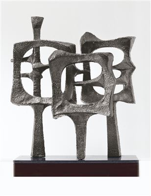 Sample artwork by But Mochtar (1930 - 1990/1993), known for abstract expressionist painting, geometric images, figure. sculpture - View similar artists and auction records