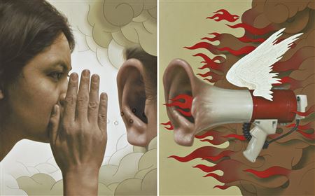 WHISPER TO A SCREAM (diptych)