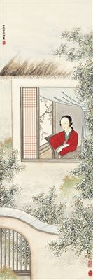 LADY BY WINTER BLOSSOMS