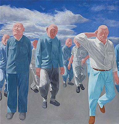 Sample artwork by Fang Lijun (Born 1963), known for bald figure social narrative painting, abstraction - View similar artists and auction records