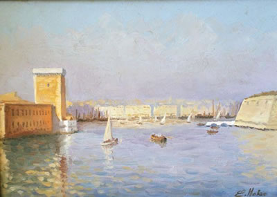 Le port de Marseille, vue du Fort St jean