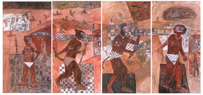 Zaman Purba by I Made Wiradana - Auction record, sale price, and art valuation. Compare with similar artists and explore comparable artworks.