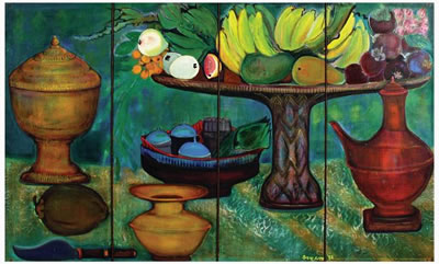 Still Life With Fruit (in 4 panels) by Wibowo Adi Utama - Auction record, sale price, and art valuation. Compare with similar artists and explore comparable artworks.