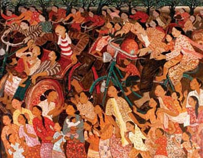 Sample artwork by Ledek Sukadi (Born 1969), known for painting - View similar artists and auction records