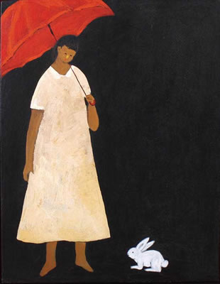 Red Umbrella With Rabbit
