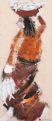 Pedagang Ikan by I Kadek Suardika - Auction record, sale price, and art valuation. Compare with similar artists and explore comparable artworks.
