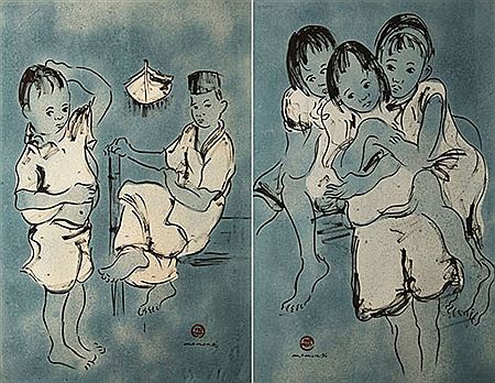 Sample artwork by Momon (1945 - 1989), known for paintings - View similar artists and auction records