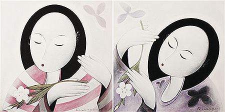 Women and White Flower