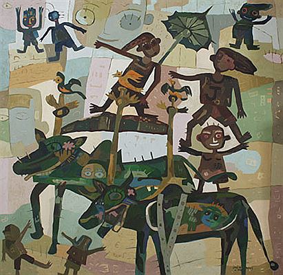 Karapan Sapi by Juni A Wulandari - Auction record, sale price, and art valuation. Compare with similar artists and explore comparable artworks.
