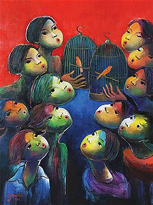 Sample artwork by Gunawan Bagea (Born 1971), known for paintings - View similar artists and auction records