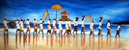 Ceremony On The Beach by I Putu Sukertiasa - Auction record, sale price, and art valuation. Compare with similar artists and explore comparable artworks.