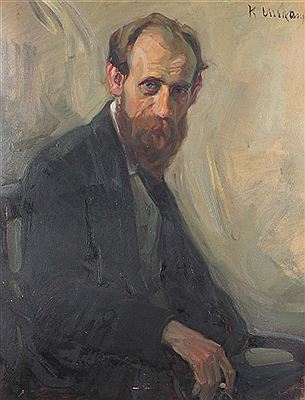 "Halbportrait eines sitzenden Herrn mit Bart'