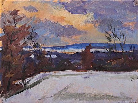 "Winterlandschaft 3 - Abend"