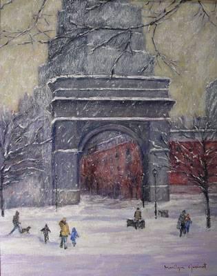 Washington Square Park Winter Day
