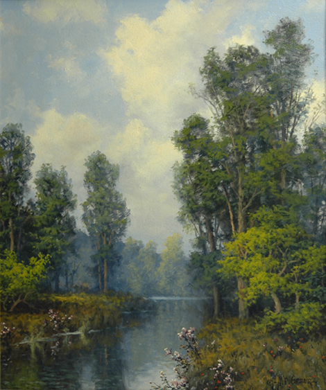 Peaceful Texas Landscape by A D Greer - Auction record, sale price, and art valuation. Compare with similar artists and explore comparable artworks.