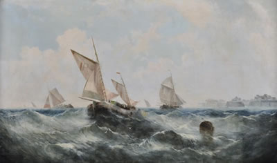 Sample artwork by George Knight (act. 1872-1892), known for ship, seascape, marine painting - View similar artists and auction records
