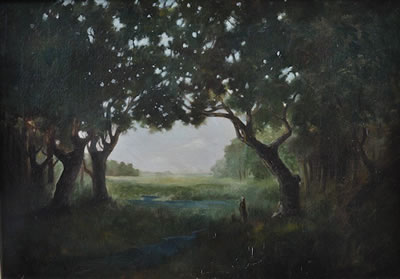 Wooded Landscape with Stream