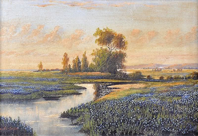 "Riverscape with Bluebonnets"
